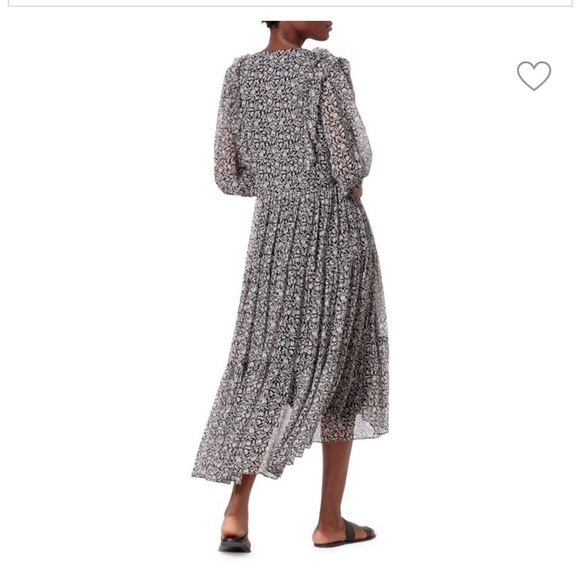 Joie Tobey Dress Boho Midi Floral Ruffle Size Large Black, White, Red NWOT - Picture 14 of 16